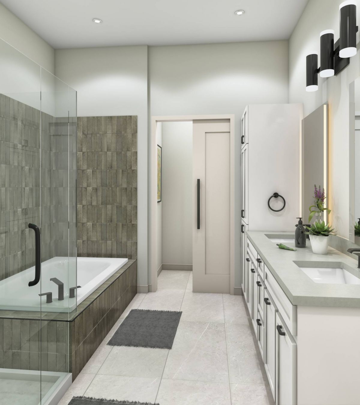 Illustration of Penthouse Bathroom Tile Flooring