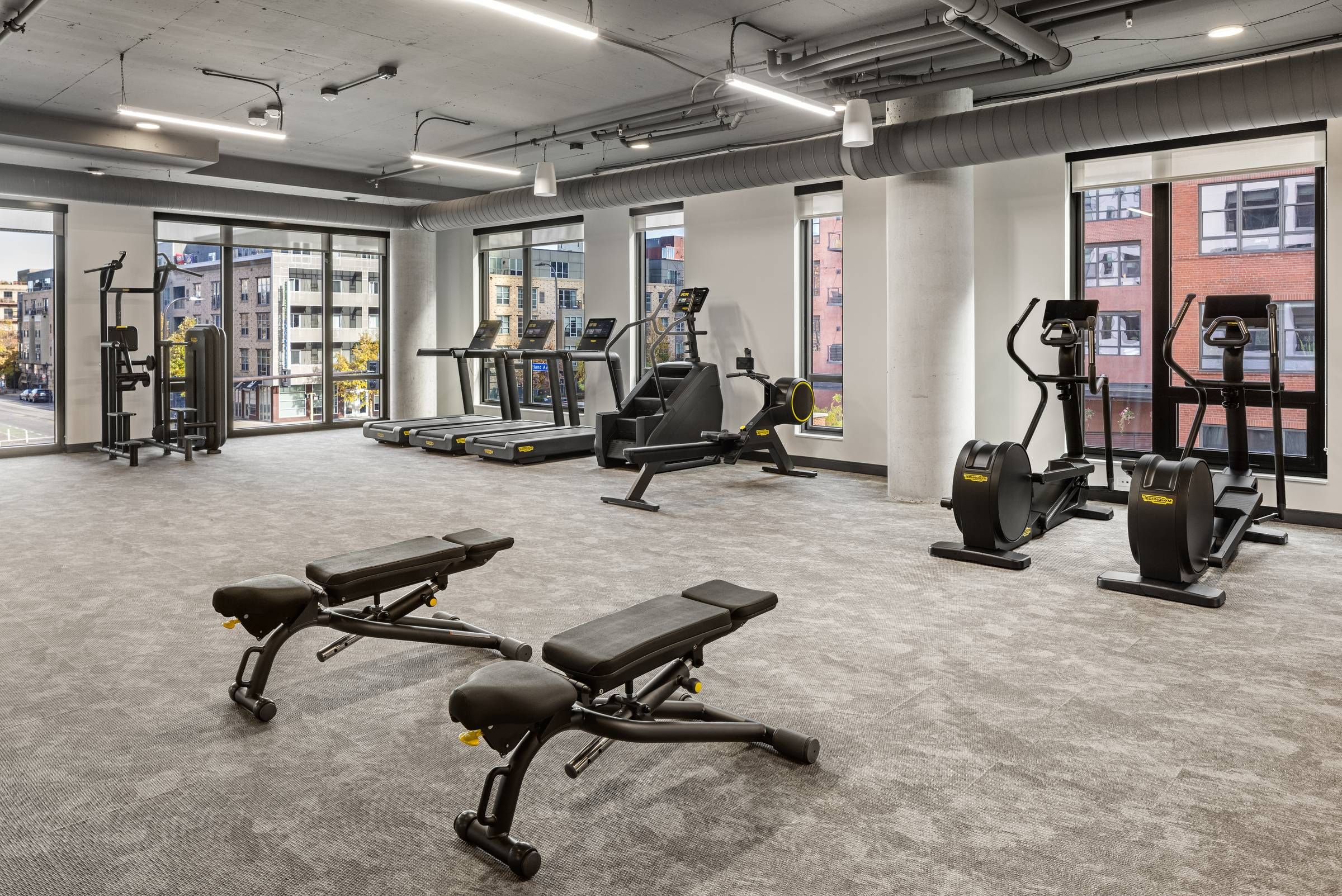 O2 Luxury Tower fitness center with exercise equipment