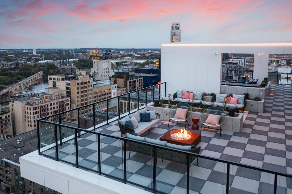 O2 Luxury Tower apartments rooftop terrace at sunset